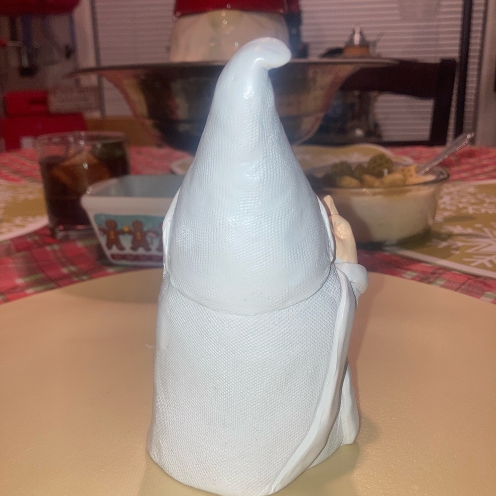 White Ceramic Gnome Figurine - Picture 4 of 6